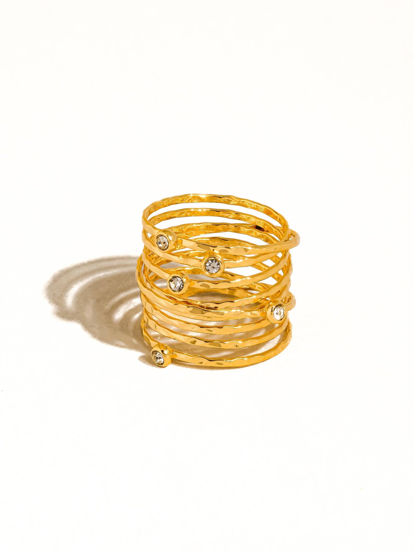 18K Gold Vintage Band Ring Set