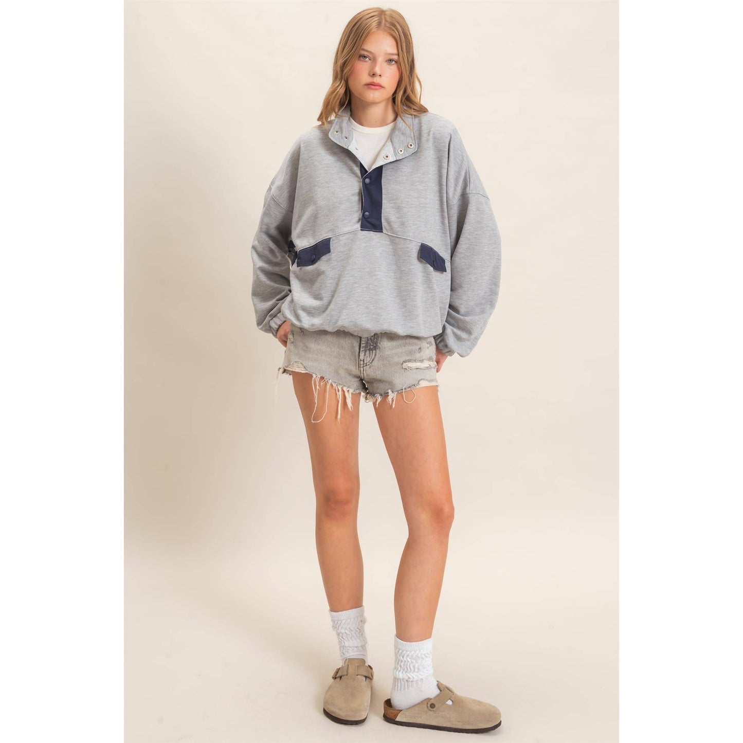 Oh Snap Contrast Pullover