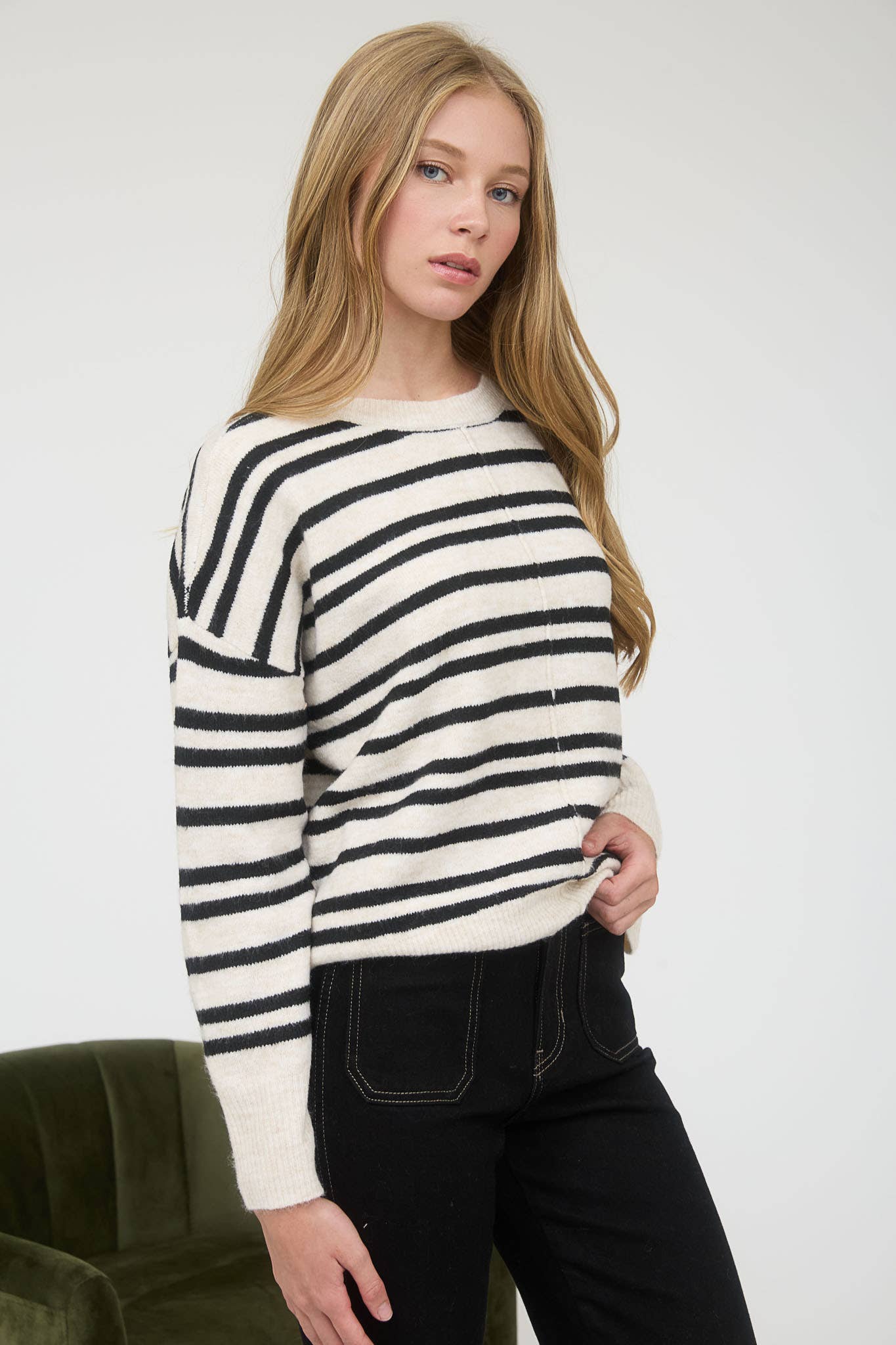 Coffee & Cream Striped Sweater