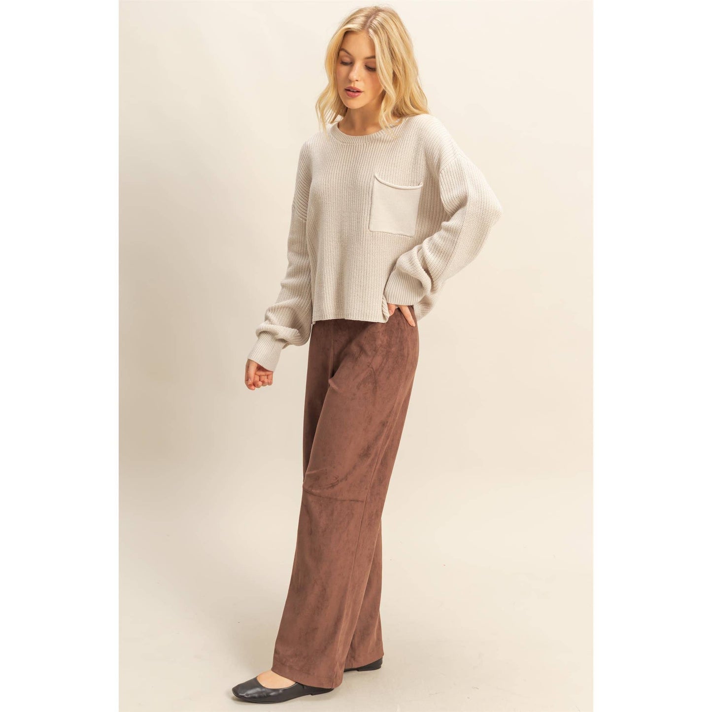 Cropped Pocket Sweater