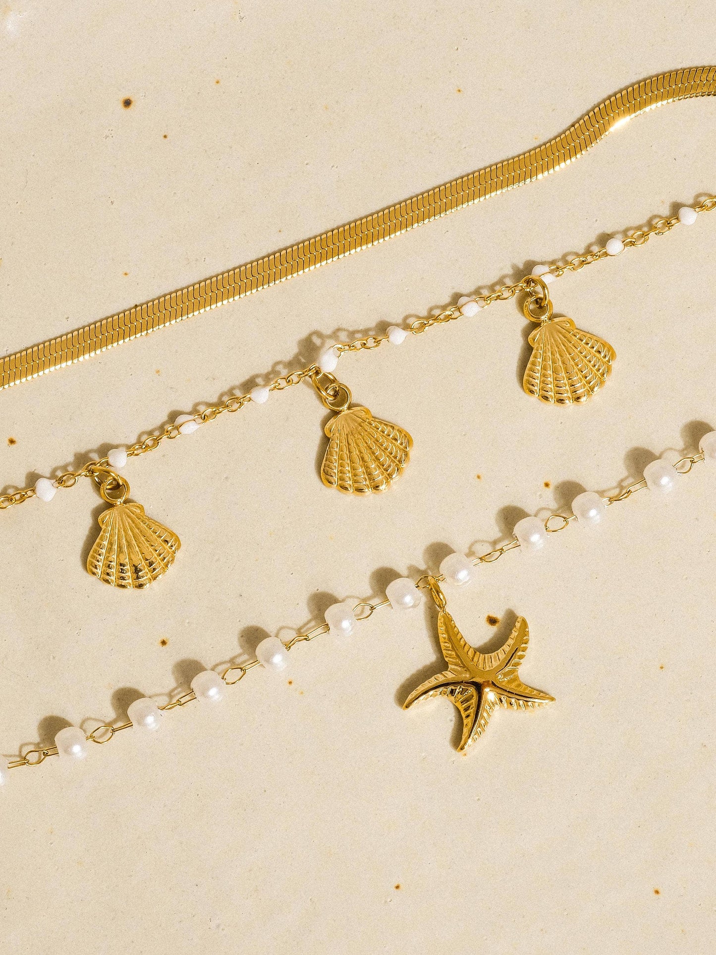 Cassis 18K Gold Pearl Bracelet Set