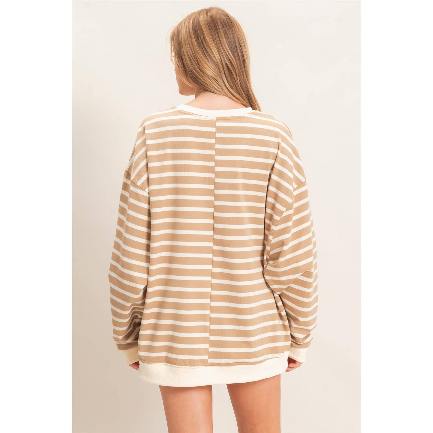 Vnotch Striped Pullover
