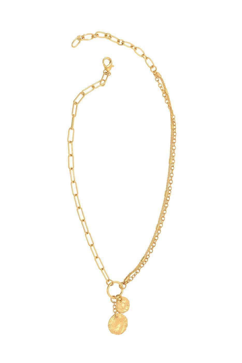 Mixed Chain Drop Pendant Necklace