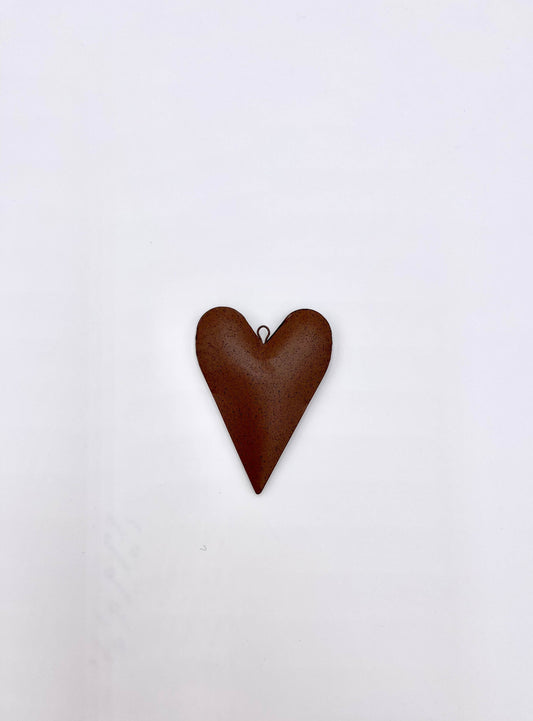 HANDMADE BROWN 3-D HEART 4"