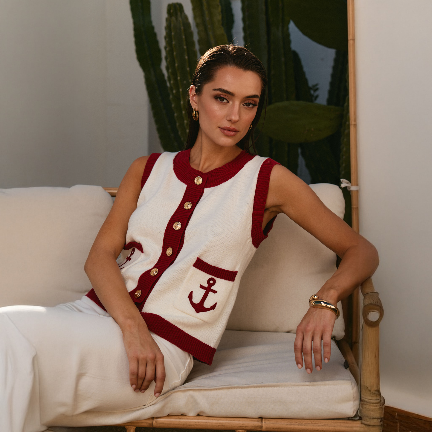 Anchors Away Button Vest