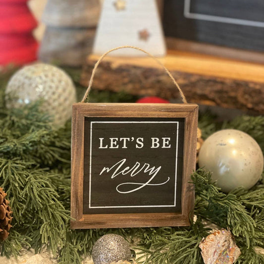 Be Merry Black Wash Christmas Ornie