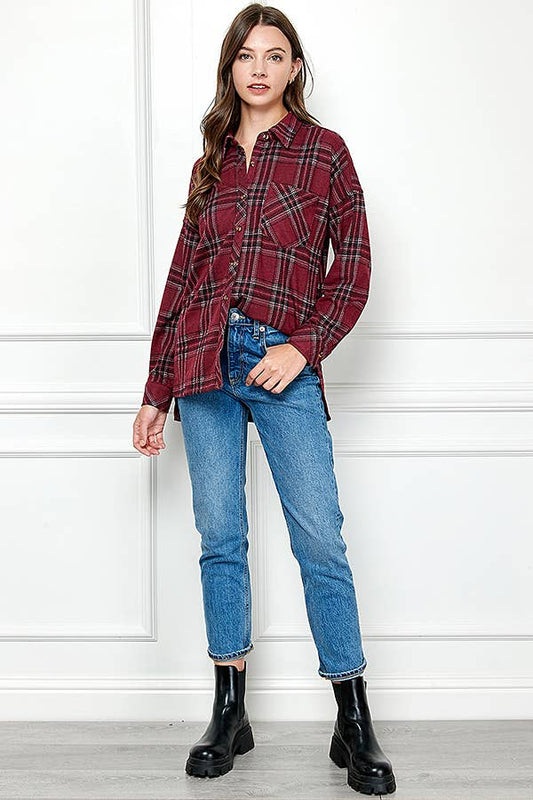 Plaid Vibes Knit Shirt