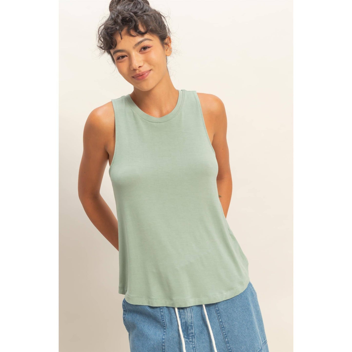 Basic Babe Rayon Flow Tank