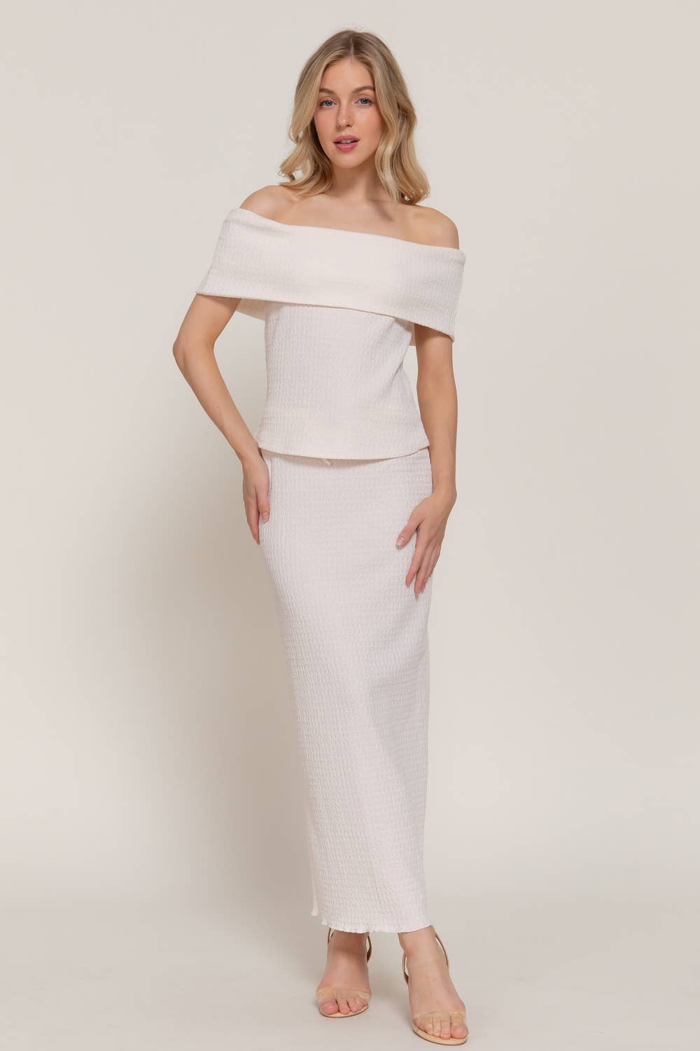 Come Sail Away Off Shoulder Top