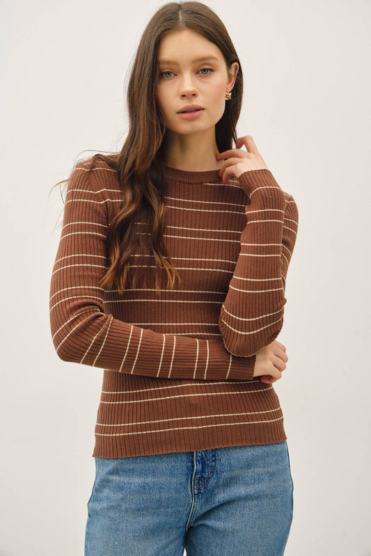 Basic Babe Striped Sweater Top