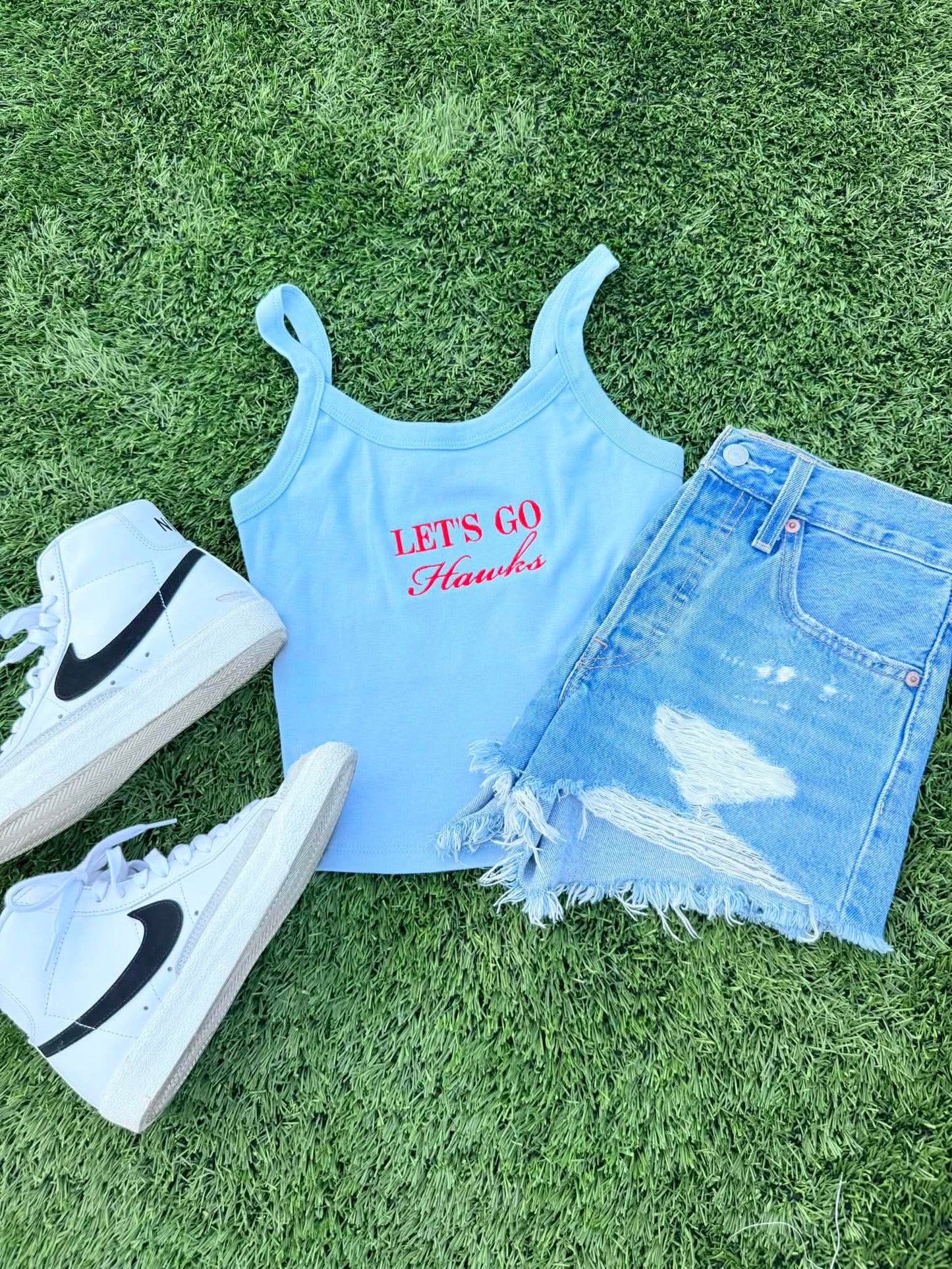 Let's Go Hawks Embroidered Tank