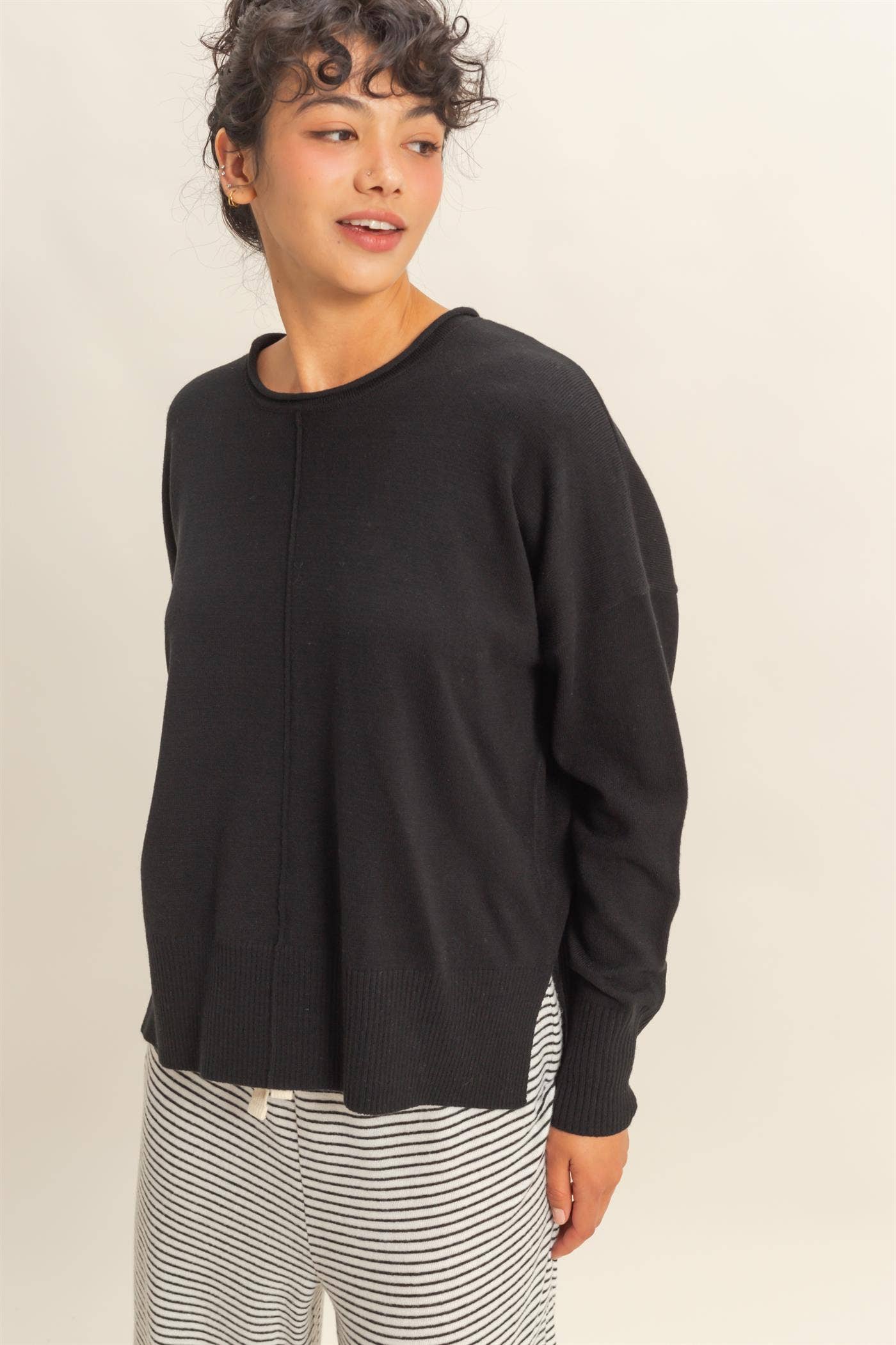Winter Vibes Center Seam Sweater