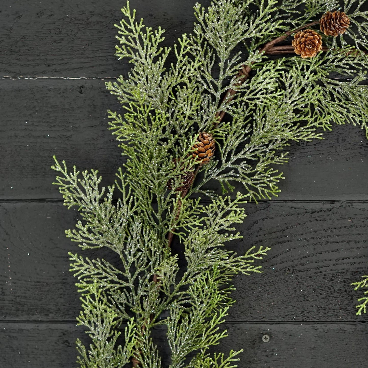 510201- 5ft Garland-Sparkle Mix Green Cedar with Birchcone