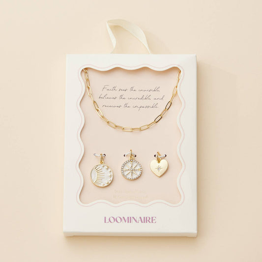 Gold Dipped Necklace with Celestial Charms