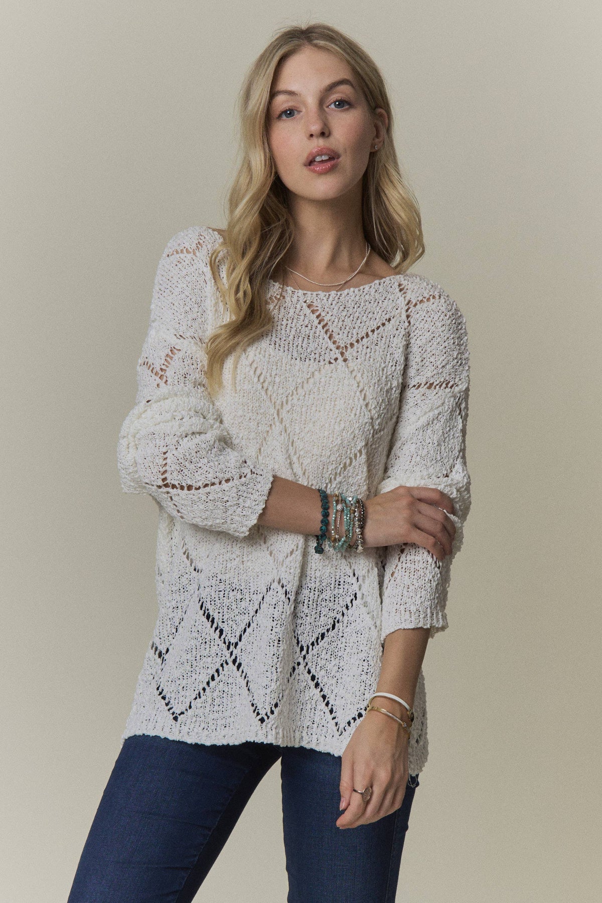 Falling for You Diamond Knit Sweater