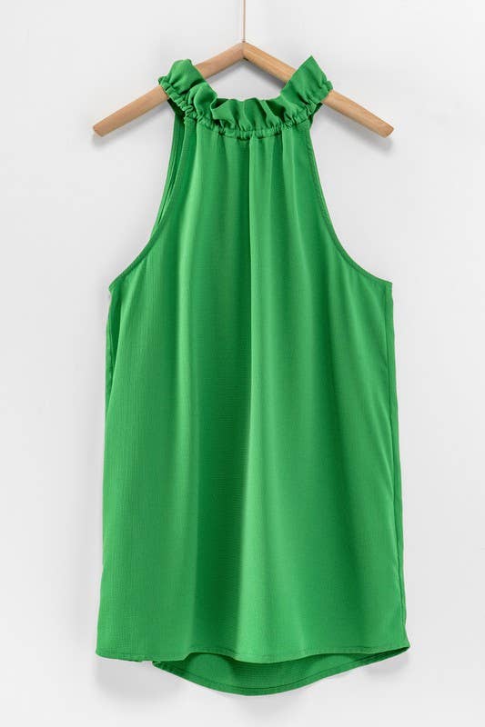 Ruffle Mock Neck Tank