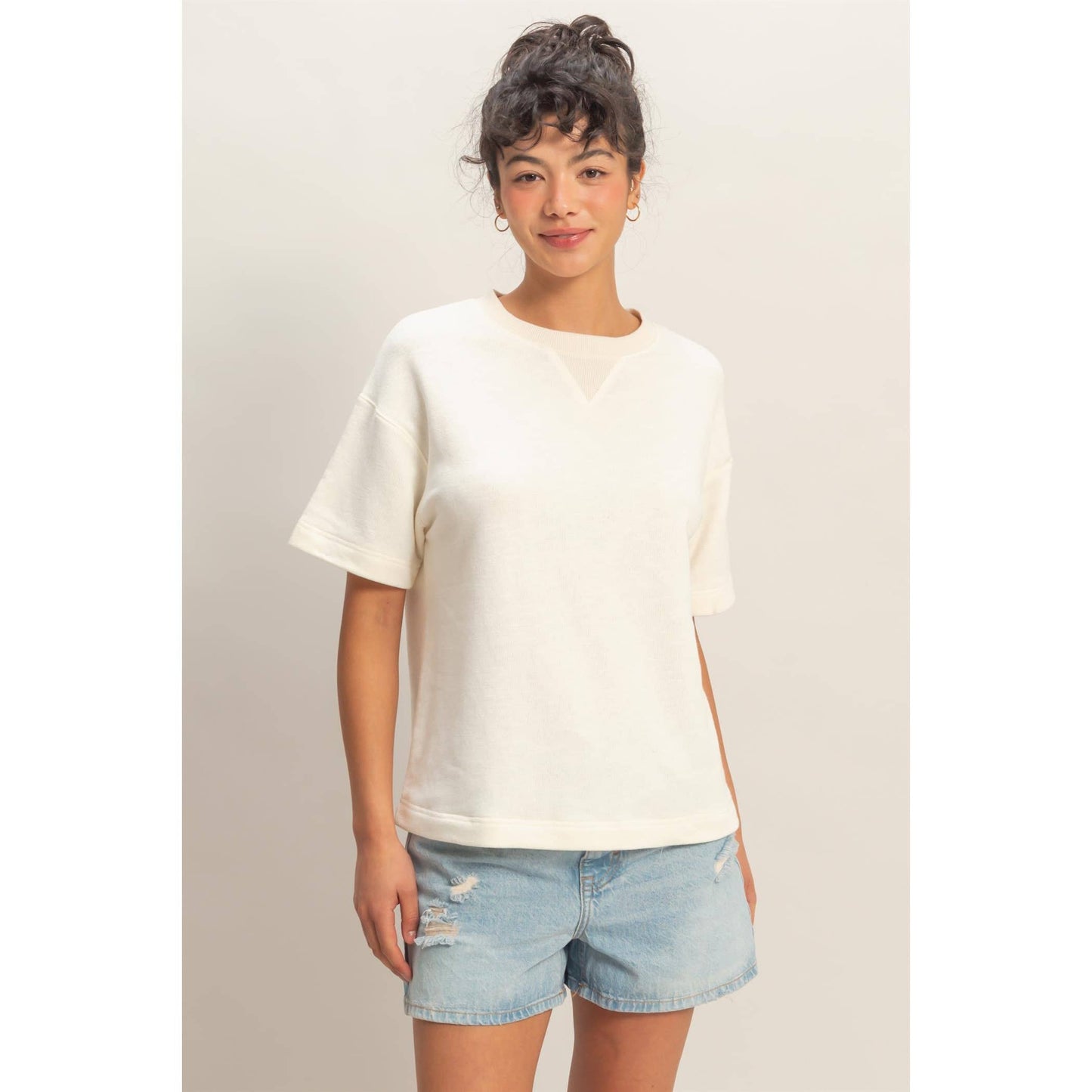 Saige Rolled Sleeve Top