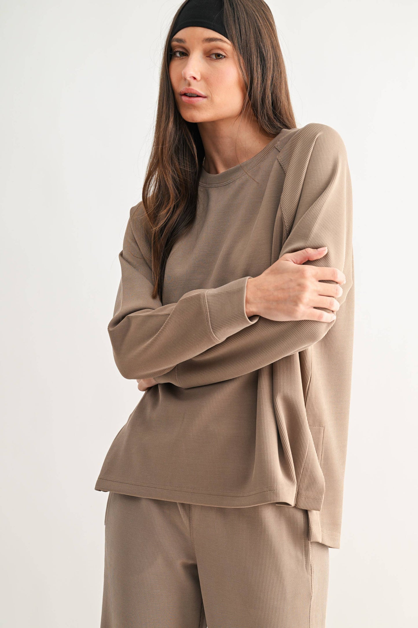 Luxe Sand Raglan Top