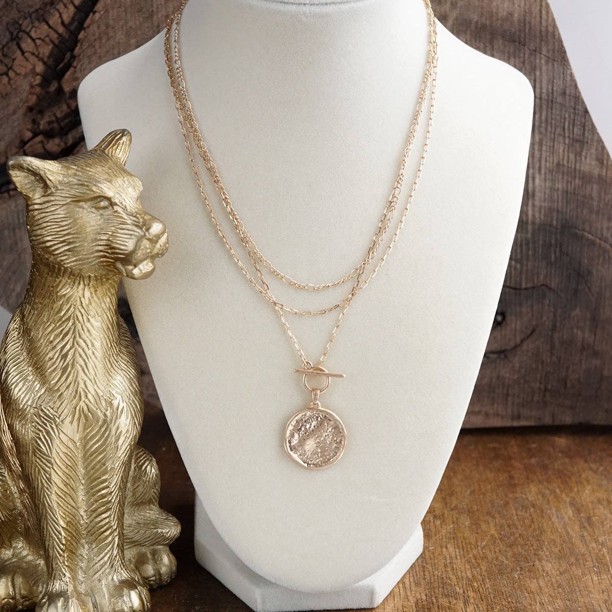 Moonphase Relic – Layered Coin Toggle Necklace