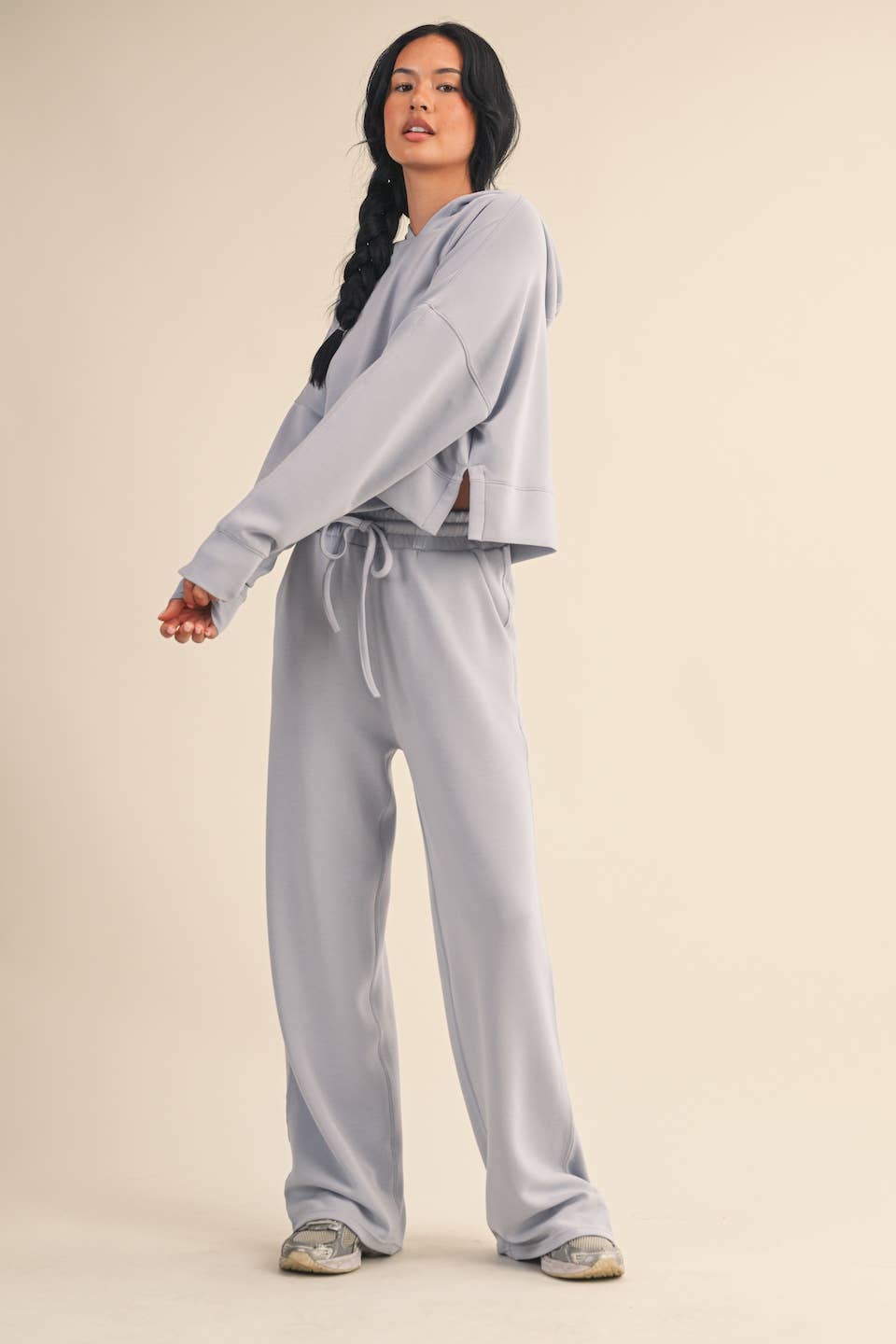 Super Soft Air Scuba Oversized Crop Hoodie