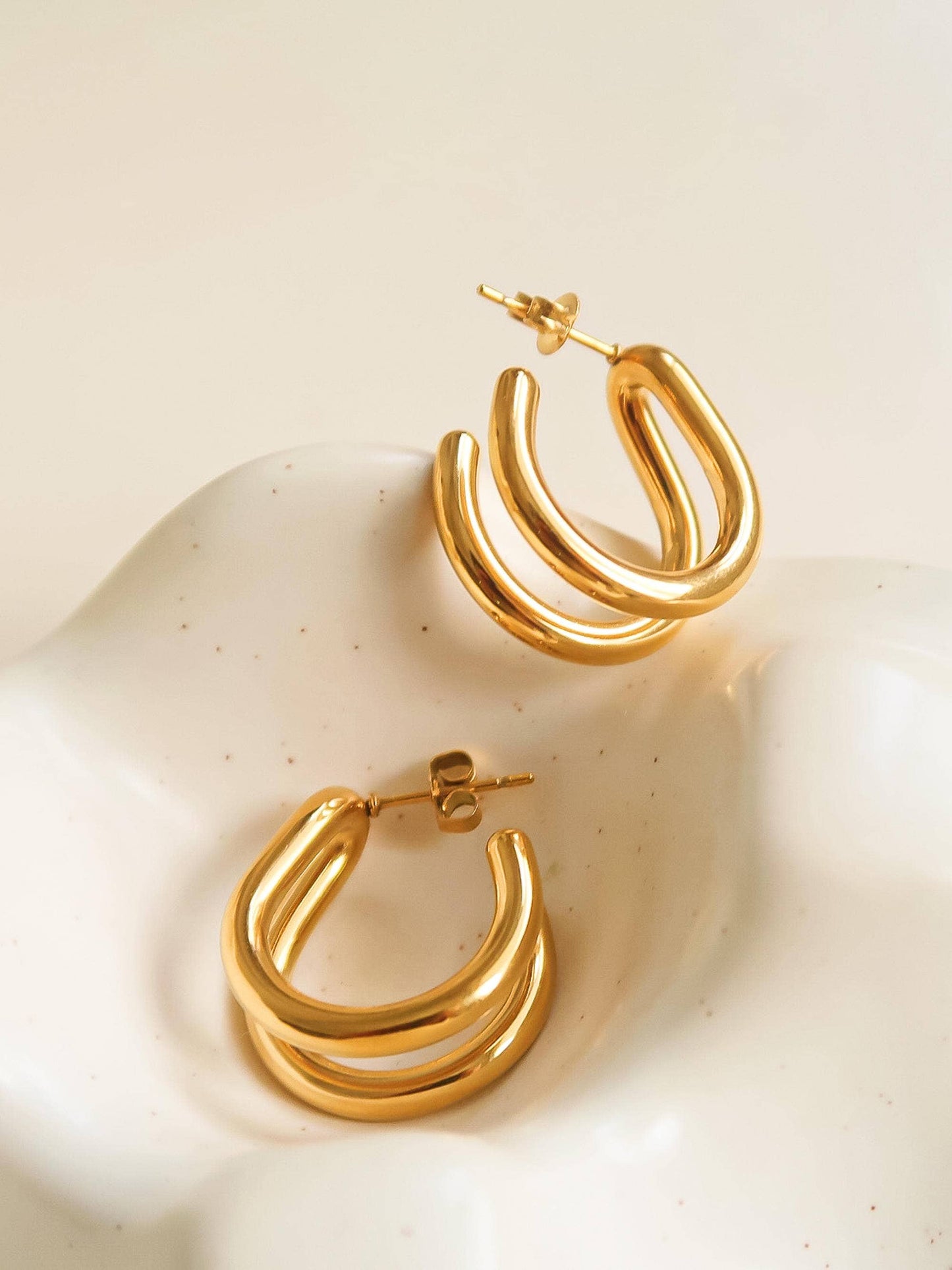 Lucille 18K Gold Hoop Earrings