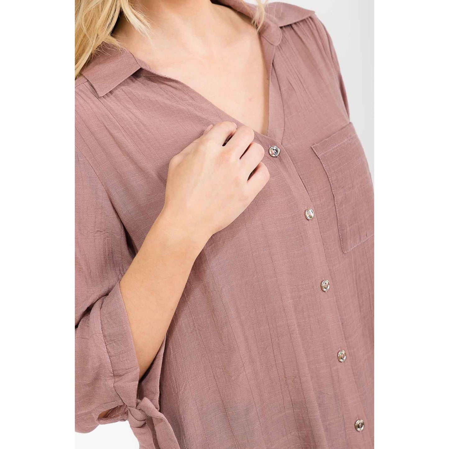 Papaya Gauze Top