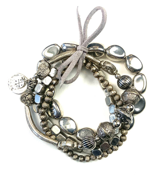 Antique Silver Multi-Stretch Jewelry Set