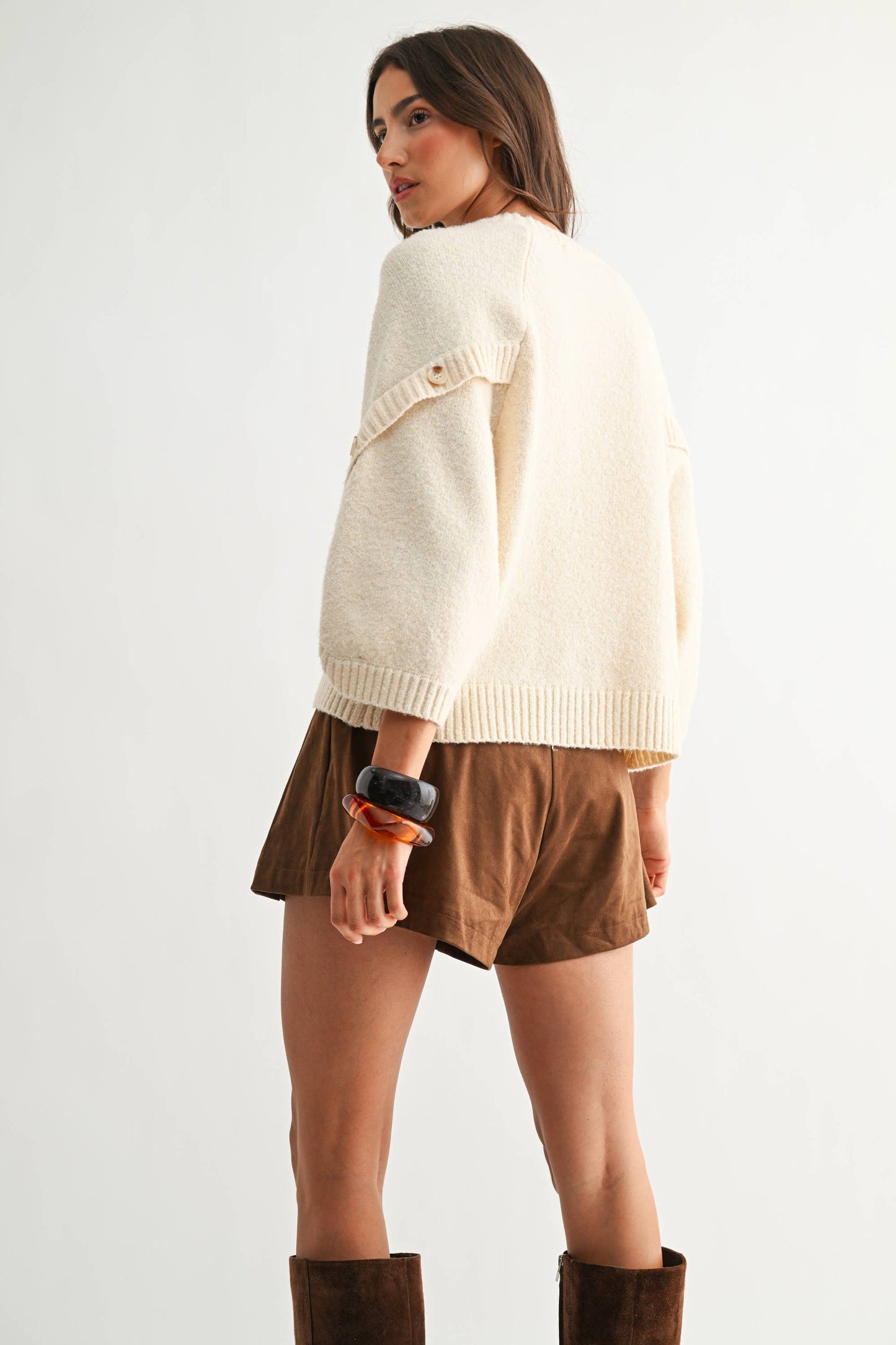 Crossover Button Sweater