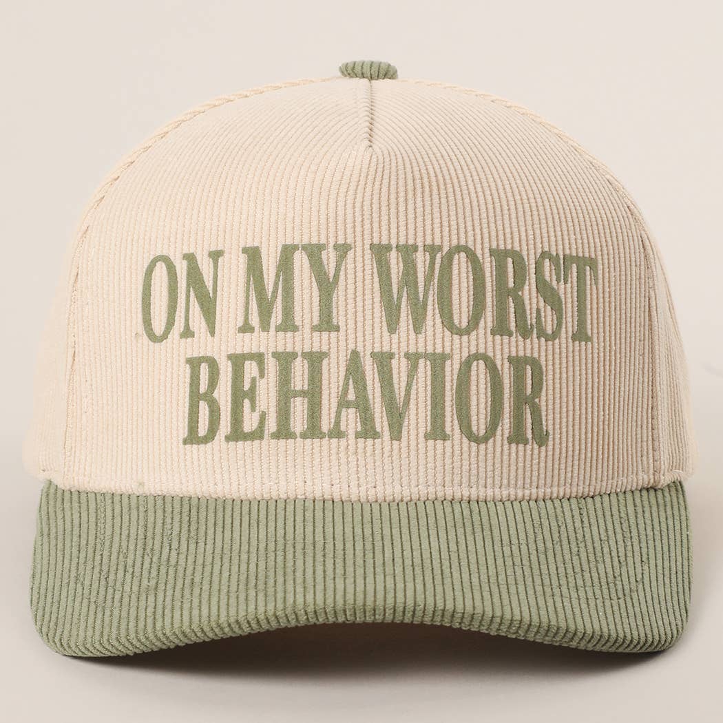 WORST BEHAVIOR Corduroy Trucker