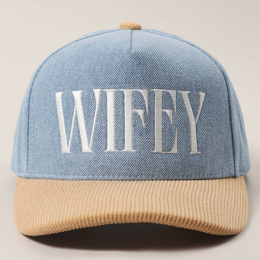 WIFEY Denim Corduroy Trucker Hat