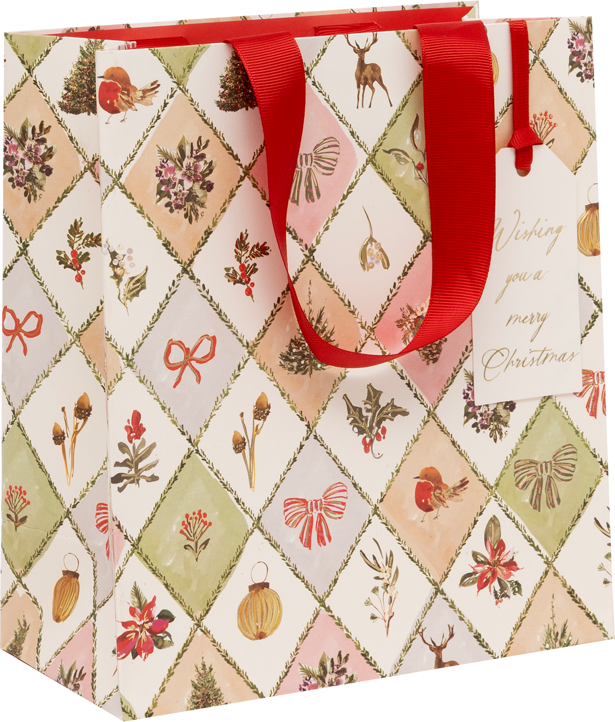 MEDIUM GIFT BAG  WINTER WEAVE GLICK