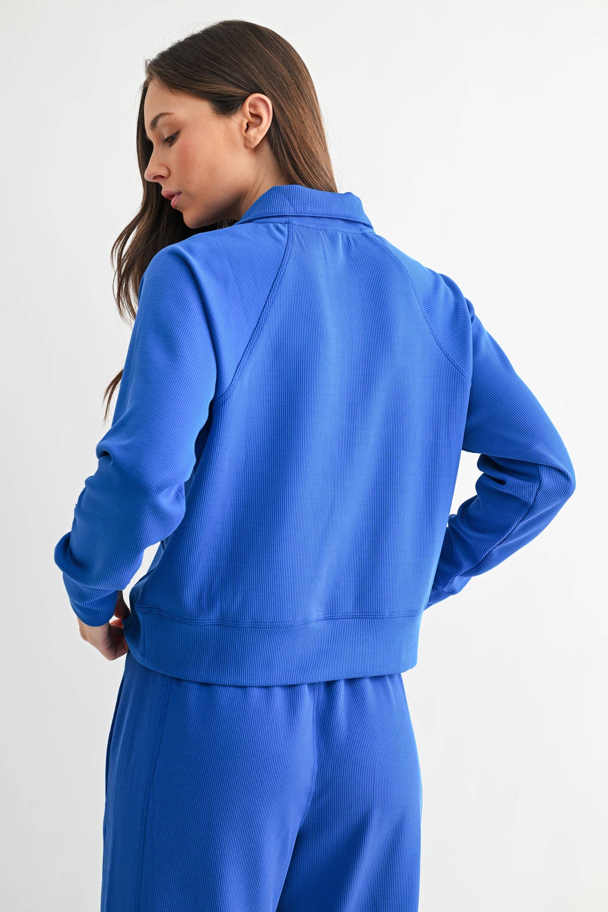 Luxe Sand Ribbed 1/4 Zip Sweater