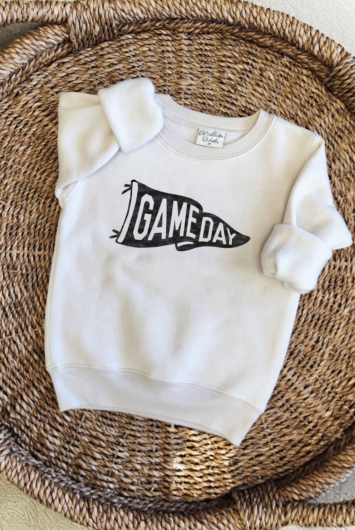 Game Day Pennant Toddler Crewneck - Heather Dust