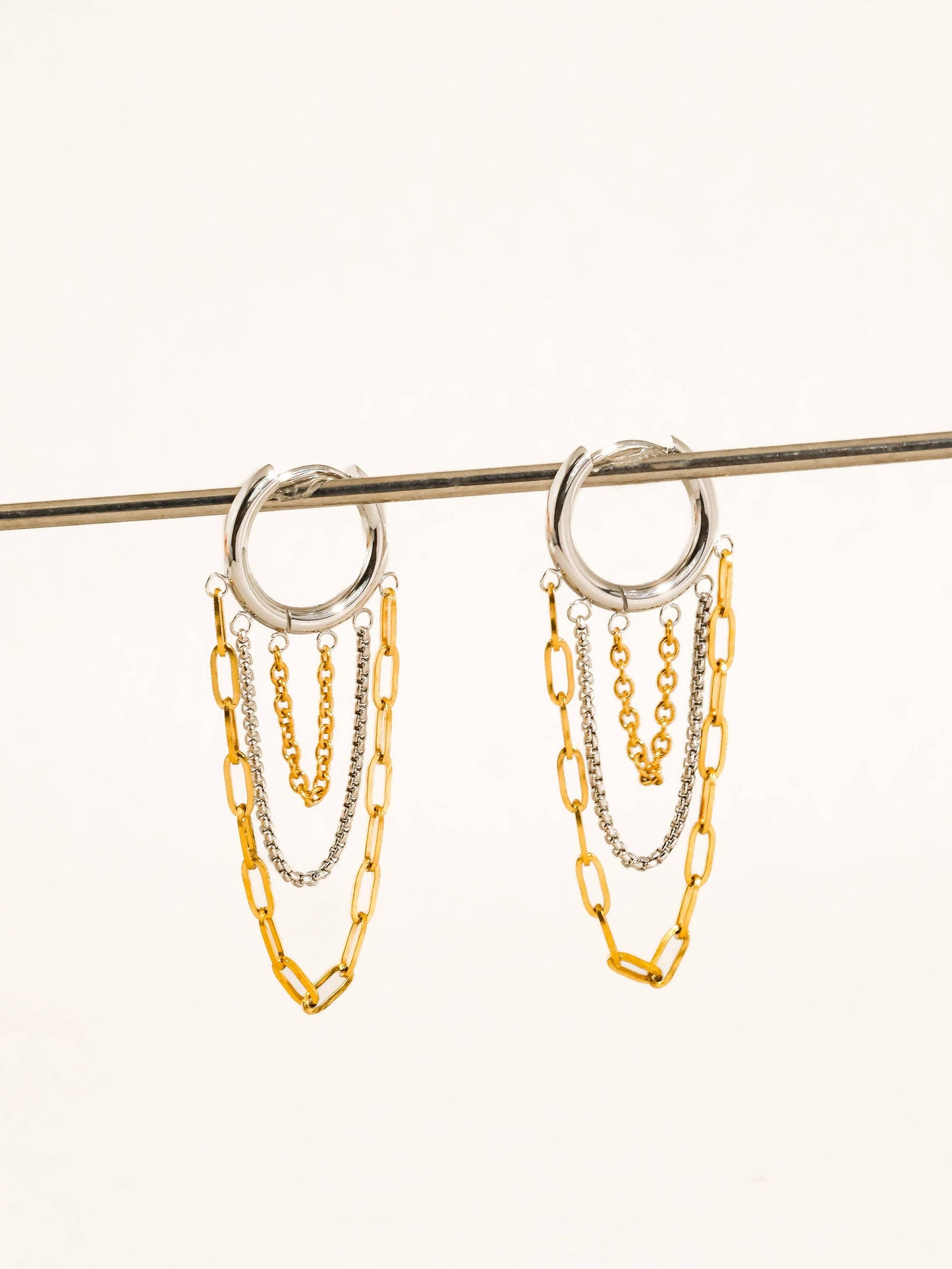 Vianne 18K Gold Chain Drop Earrings