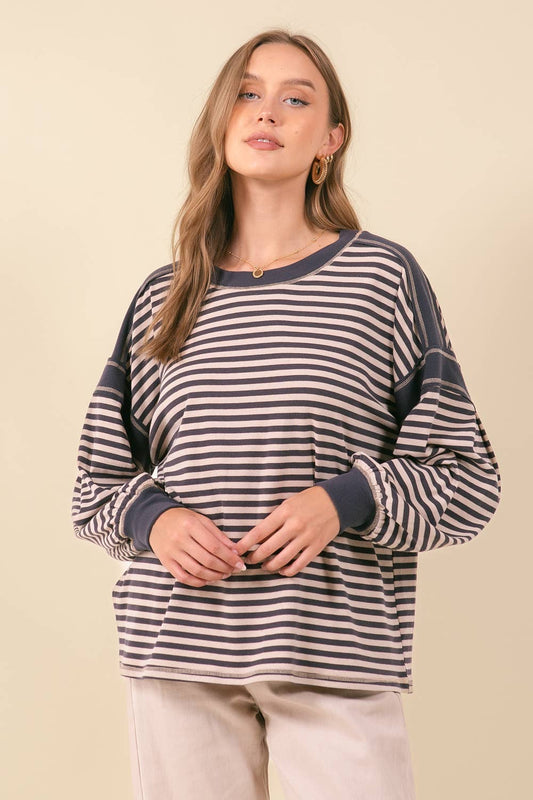 Neat & Navy Striped Pullover