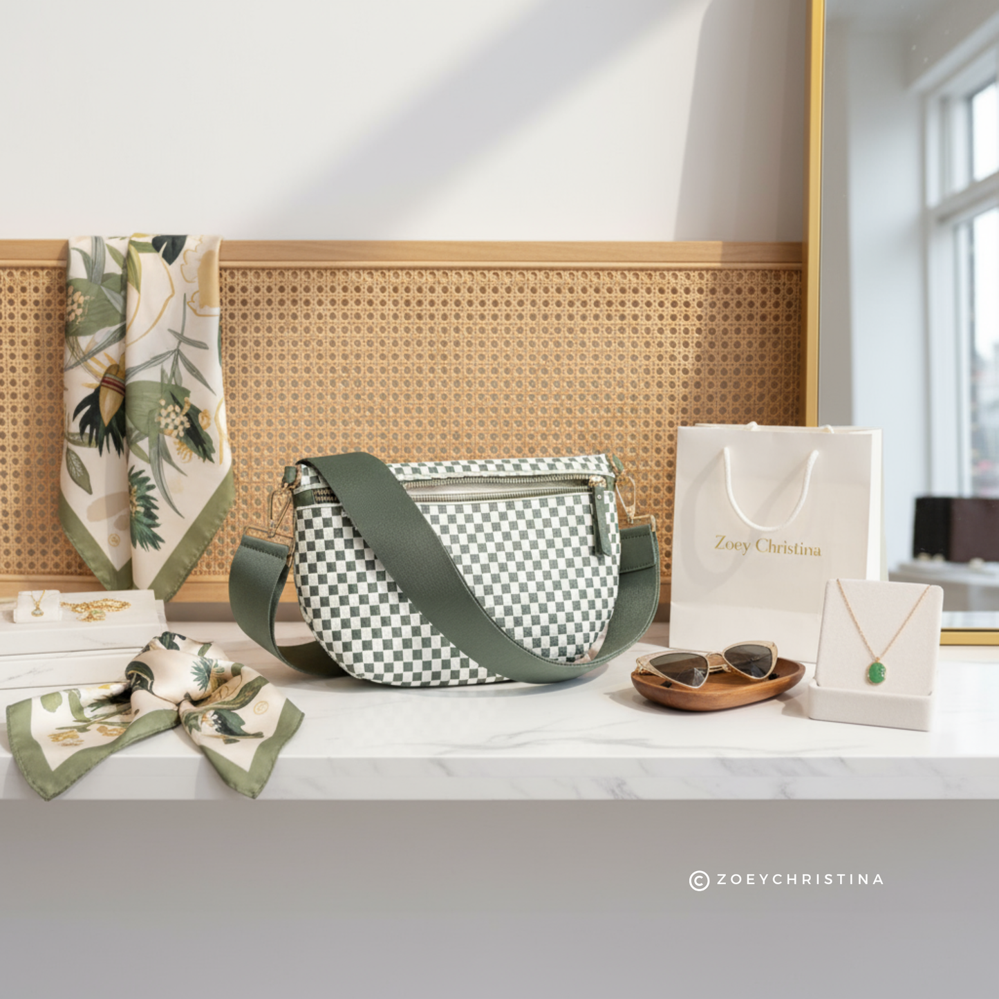 Checker Crossbody Bag