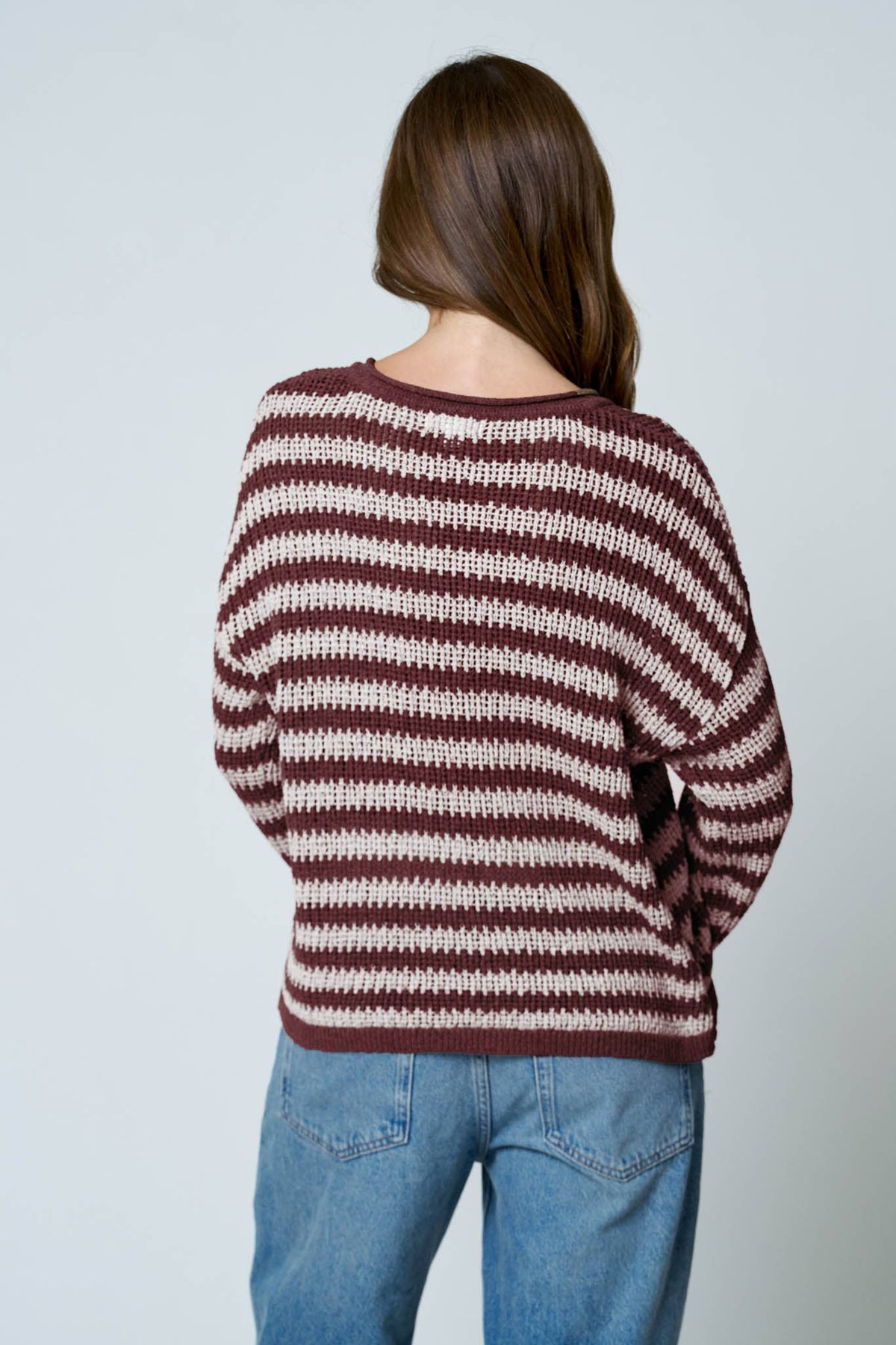 Reanna Raw Edge Vneck Sweater