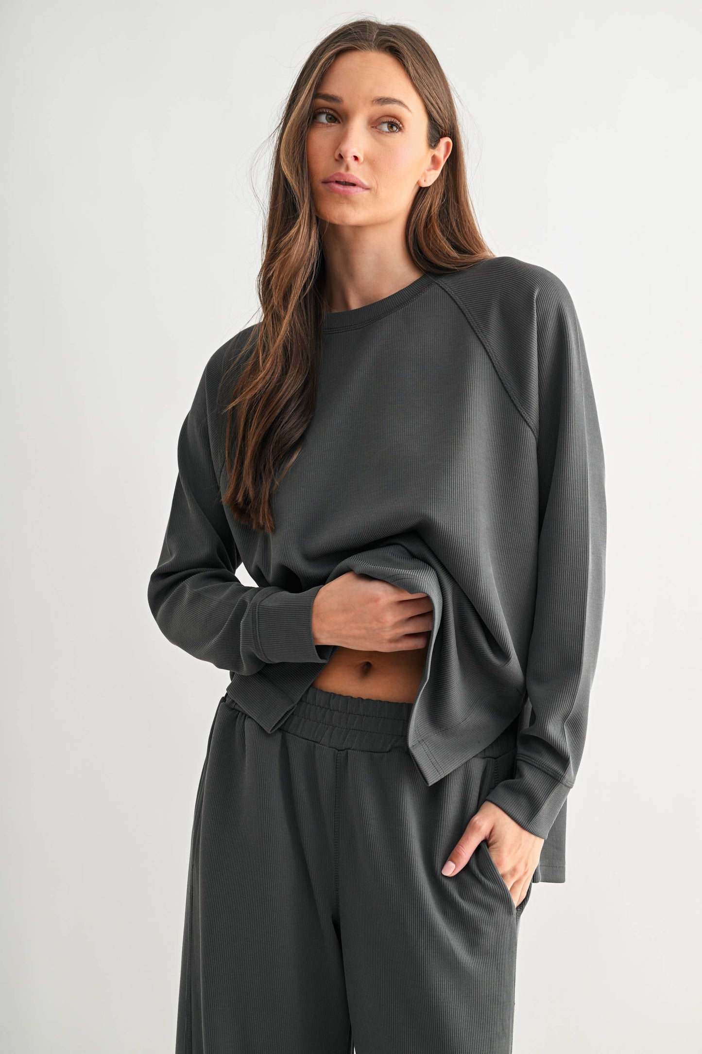 Luxe Sand Raglan Top