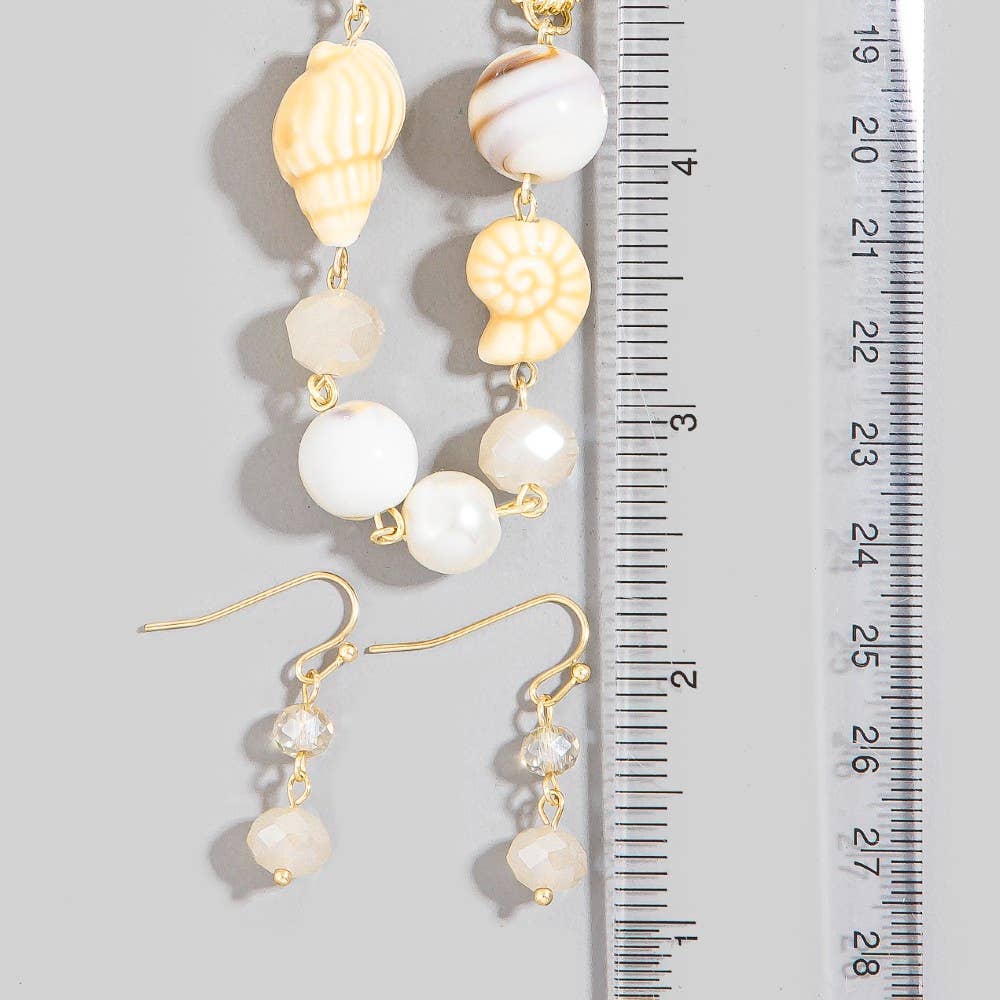 Seashell Beaded Charm Necklace Set