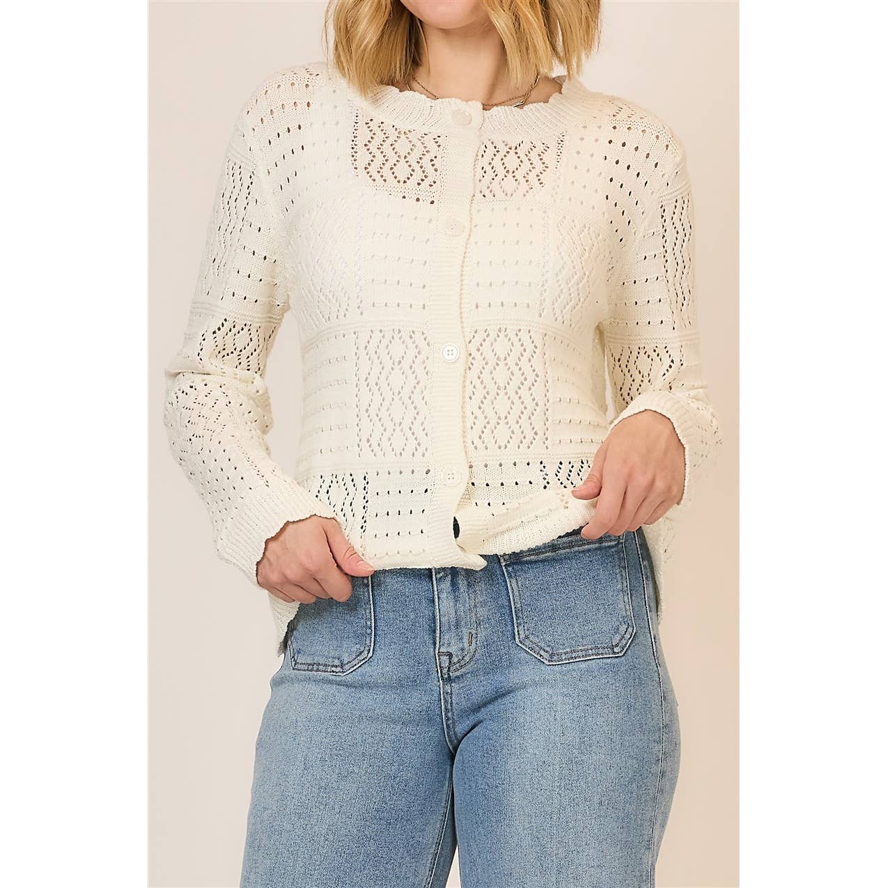 Patchwork Knit Cardigan