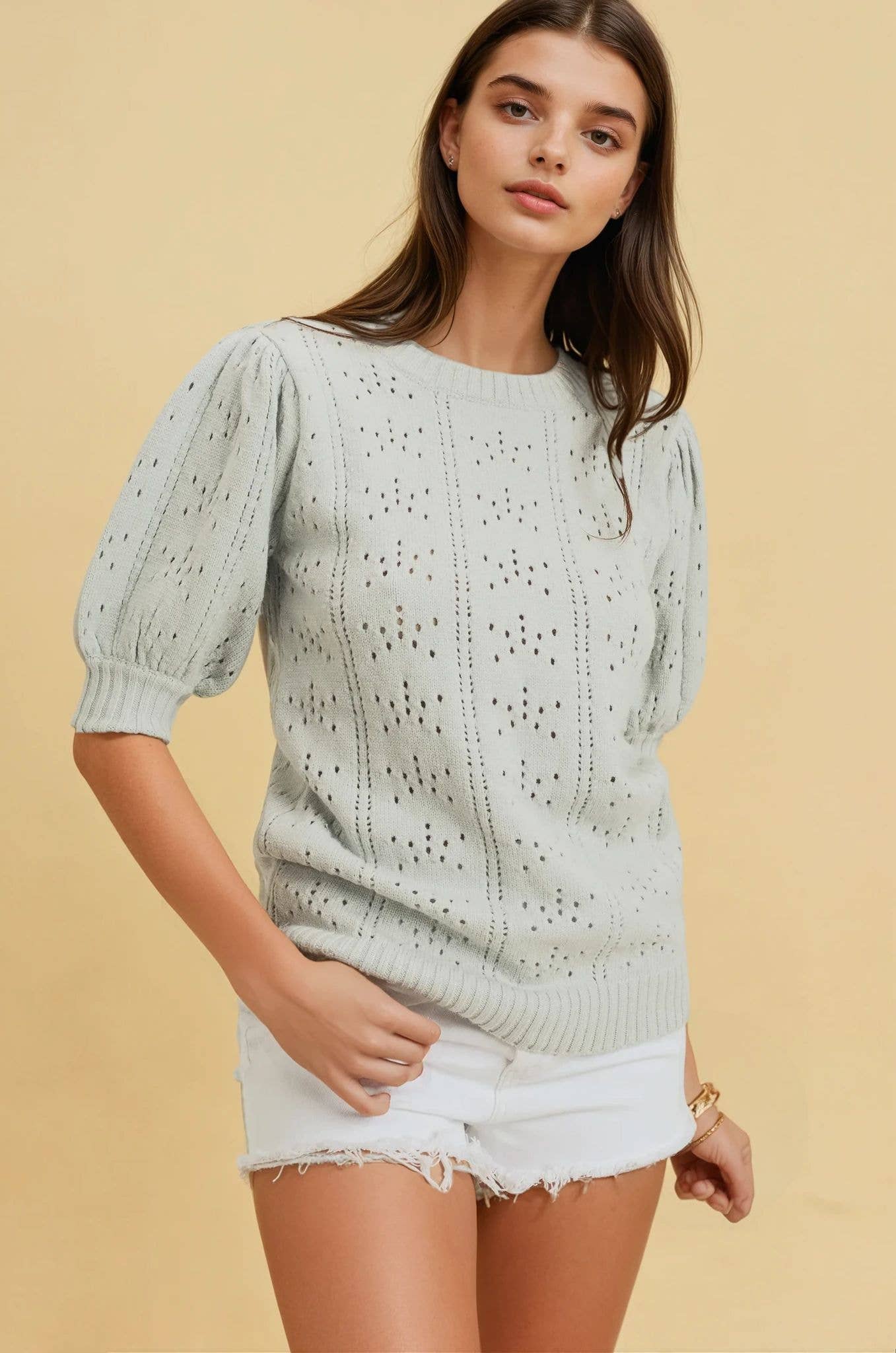 Puff Sleeve Sweater Top