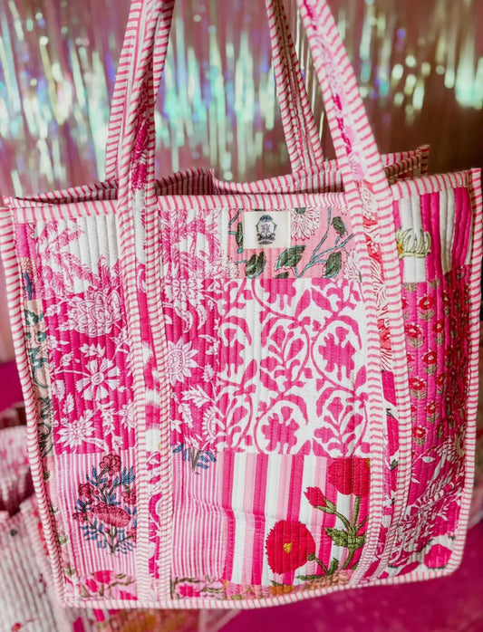 Pink City | Regular Quilted Tote Bag 