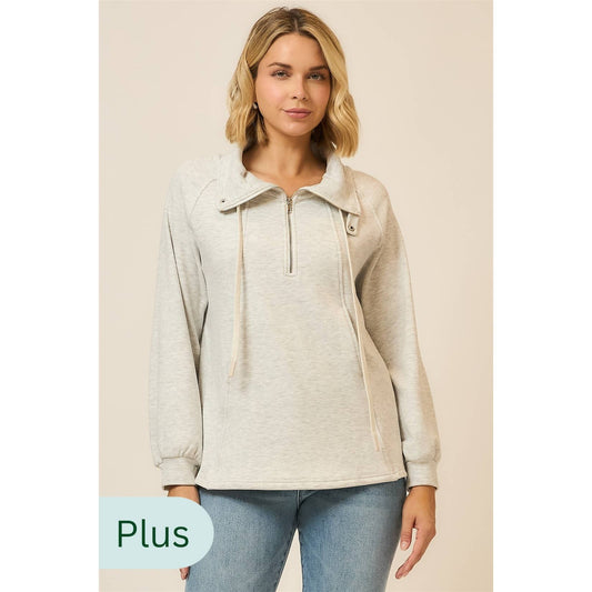 Oatmeal Funnel Neck Sweatshirt