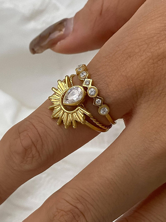 Françoise Non-Tarnish Sun Stone Ring