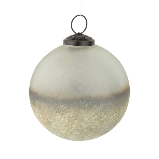 A98031: Gls ball orn,frst clear,slv base,100 mm/4in