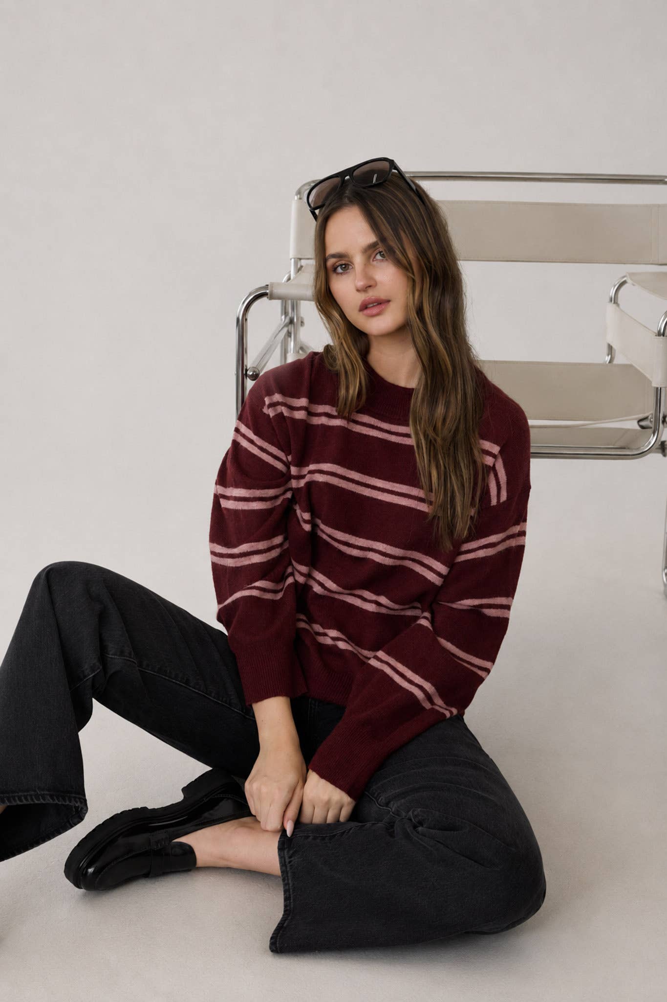 Somethin bout Falling Striped Sweater