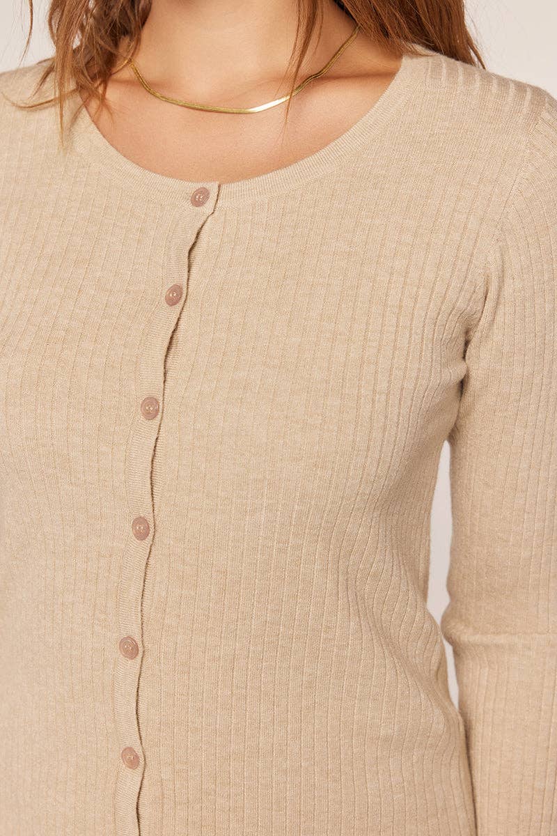 Rusty Ribbed Button Up