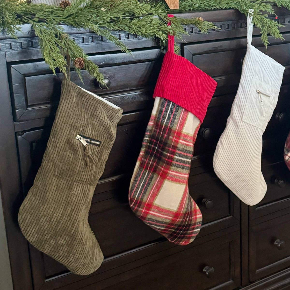 CF-3486 - Evergreen Cord Zipper Christmas Stocking