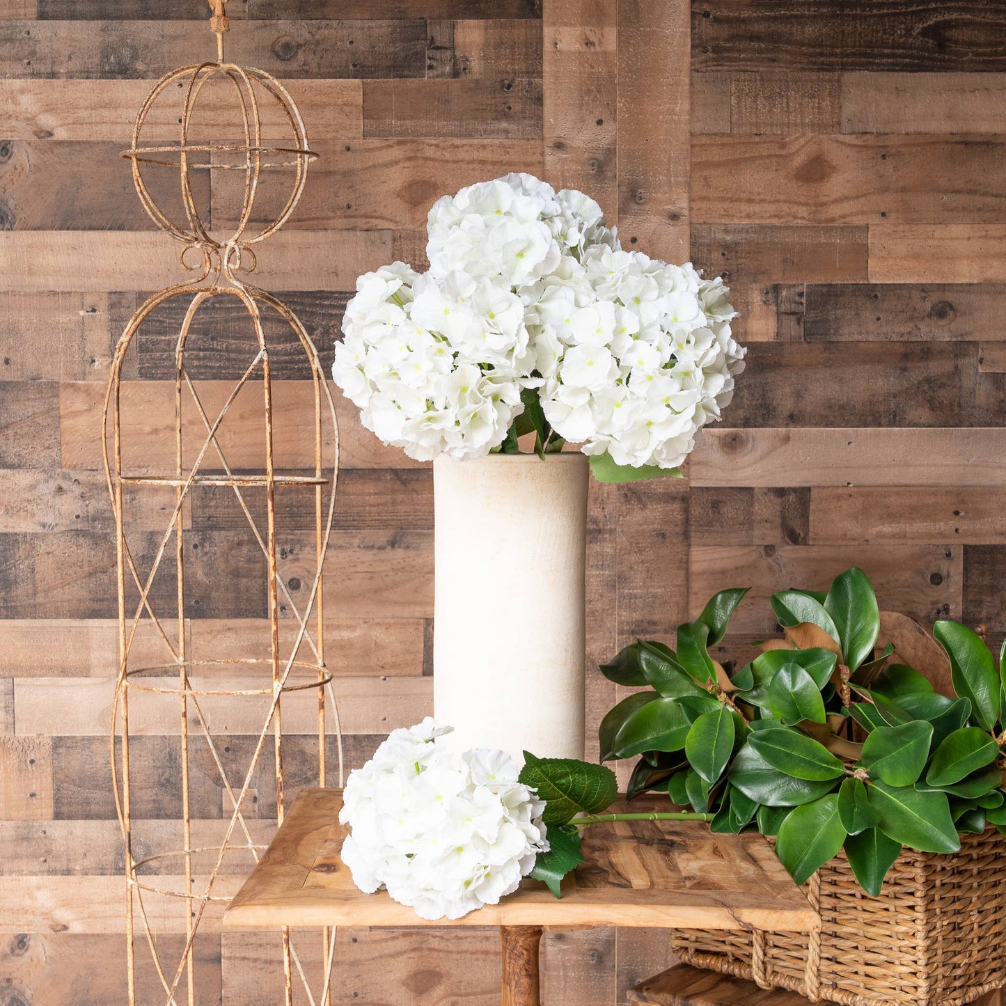 Real Touch Hydrangea - 29 Inch - Fresh White
