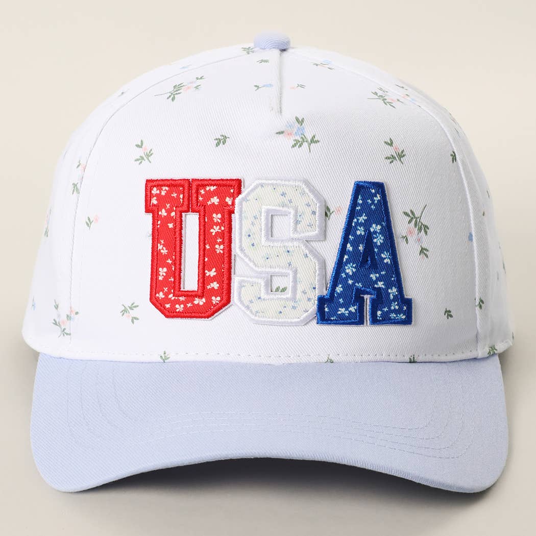 USA Floral Two-Tone Trucker Hat